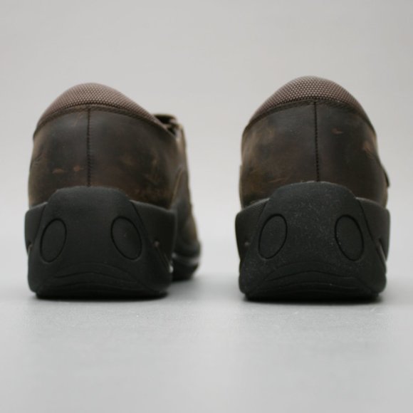 Dansko Ladies 40 (9.5-10) Mary Jane Hook Loop Strap Oiled Brown Leather Dr Clogs - Picture 3 of 12